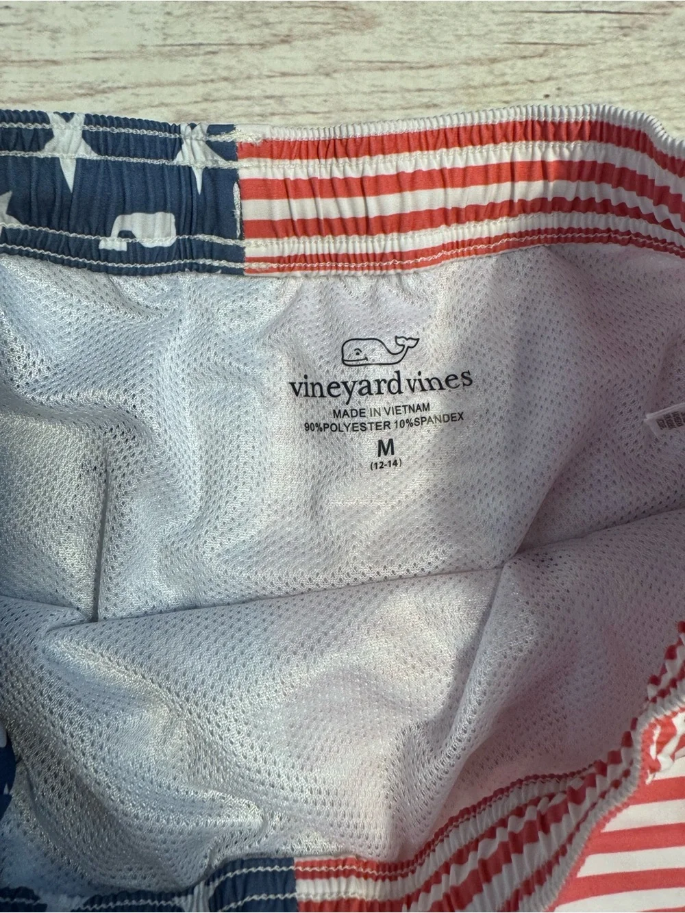 📌EC • Vineyard Vines • Boys • Split Stars & Stripes Swim Shorts